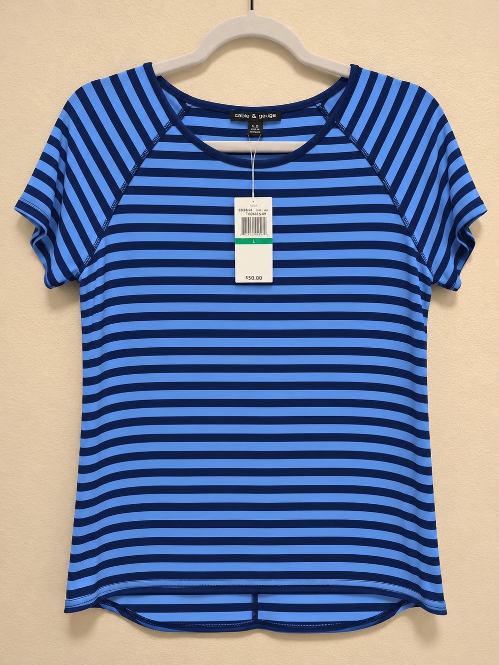 Cable & Gauge Nautical Blue Striped Short Sleeve Tee